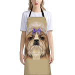 Shih Tzu Portrait Print Bib Apron With Pocket