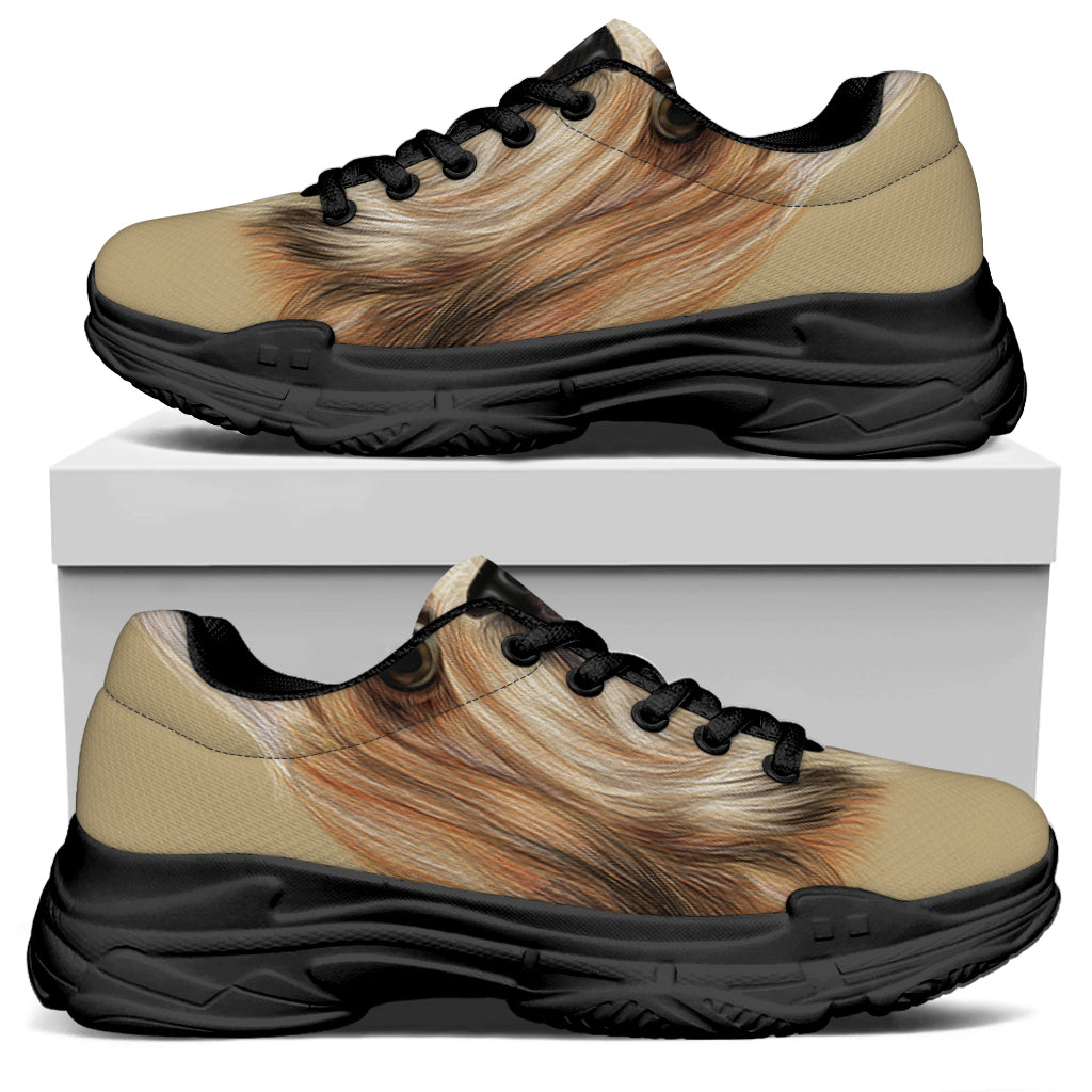 Shih Tzu Portrait Print Black Chunky Shoes