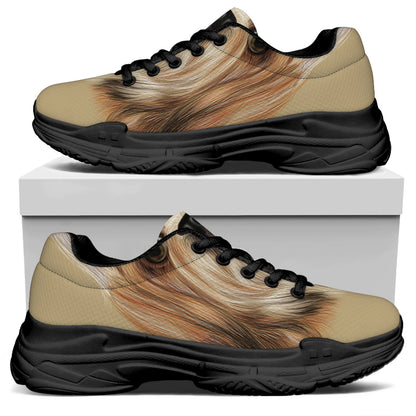 Shih Tzu Portrait Print Black Chunky Shoes