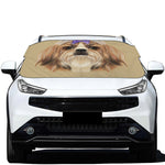 Shih Tzu Portrait Print Car Windshield Snow Cover
