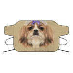 Shih Tzu Portrait Print Car Windshield Snow Cover