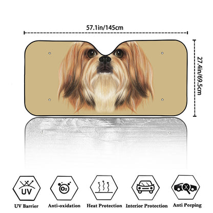 Shih Tzu Portrait Print Car Windshield Sun Shade