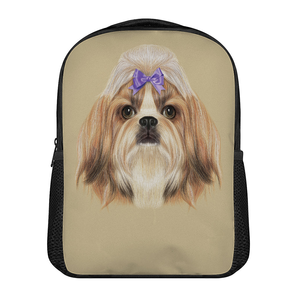 Shih Tzu Portrait Print Casual Backpack