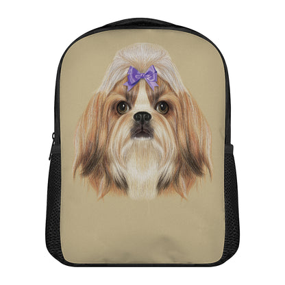 Shih Tzu Portrait Print Casual Backpack