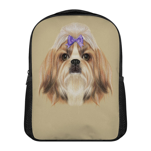 Shih Tzu Portrait Print Casual Backpack