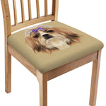 Shih Tzu Portrait Print Chair Cushion Cover