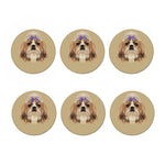 Shih Tzu Portrait Print Coaster Set