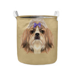 Shih Tzu Portrait Print Collapsible Laundry Basket