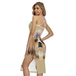 Shih Tzu Portrait Print Cross Back Cami Dress