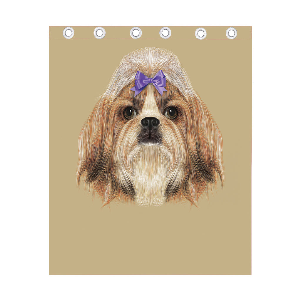 Shih Tzu Portrait Print Curtain