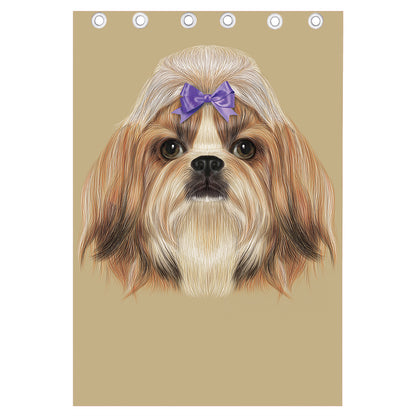 Shih Tzu Portrait Print Curtain