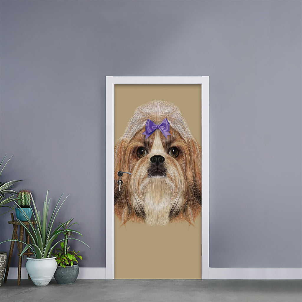 Shih Tzu Portrait Print Door Sticker