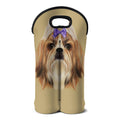 Shih Tzu Portrait Print Double Neoprene Wine Tote