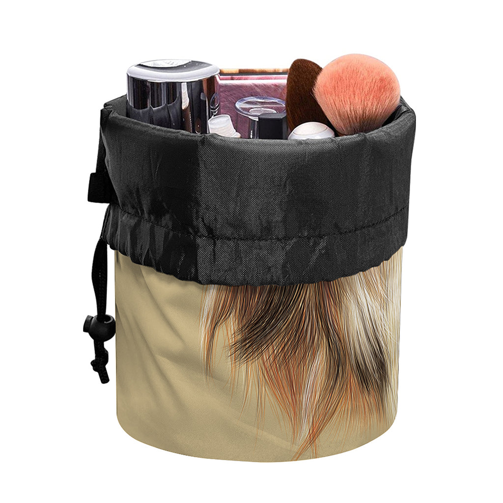 Shih Tzu Portrait Print Drawstring Makeup Bag
