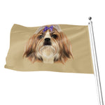 Shih Tzu Portrait Print Flag