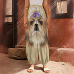 Shih Tzu Portrait Print Harem Pants