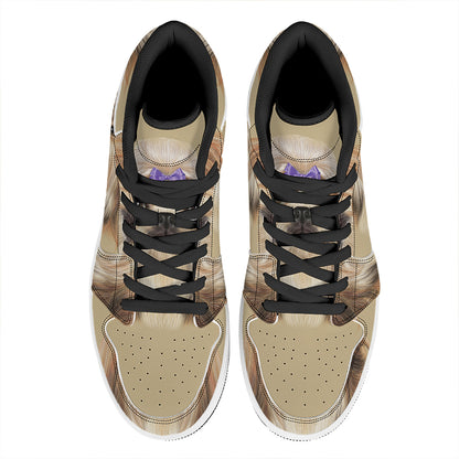 Shih Tzu Portrait Print High Top Leather Sneakers