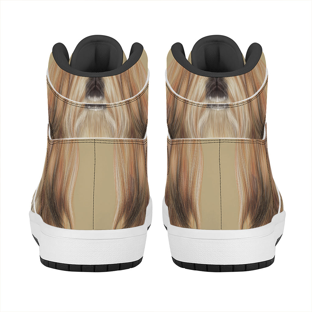 Shih Tzu Portrait Print High Top Leather Sneakers