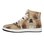 Shih Tzu Portrait Print High Top Leather Sneakers