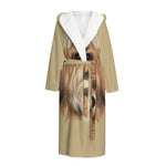 Shih Tzu Portrait Print Hooded Bathrobe