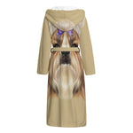 Shih Tzu Portrait Print Hooded Bathrobe