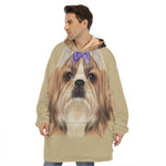 Shih Tzu Portrait Print Hoodie Blanket