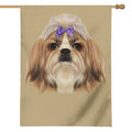 Shih Tzu Portrait Print House Flag