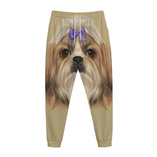 Shih Tzu Portrait Print Jogger Pants