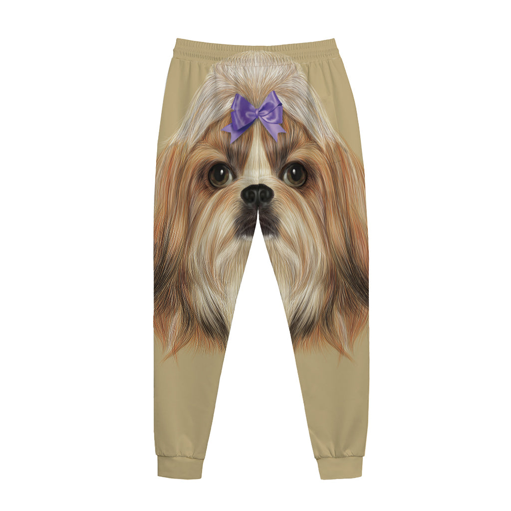 Shih Tzu Portrait Print Jogger Pants