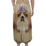Shih Tzu Portrait Print Lantern Pants