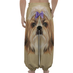 Shih Tzu Portrait Print Lantern Pants