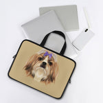Shih Tzu Portrait Print Laptop Sleeve With Handle