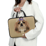 Shih Tzu Portrait Print Laptop Sleeve With Handle