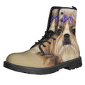 Shih Tzu Portrait Print Lace-Up Boots