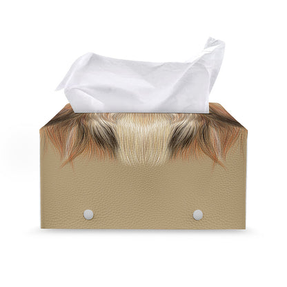 Shih Tzu Portrait Print Leather Tissue Box Cover