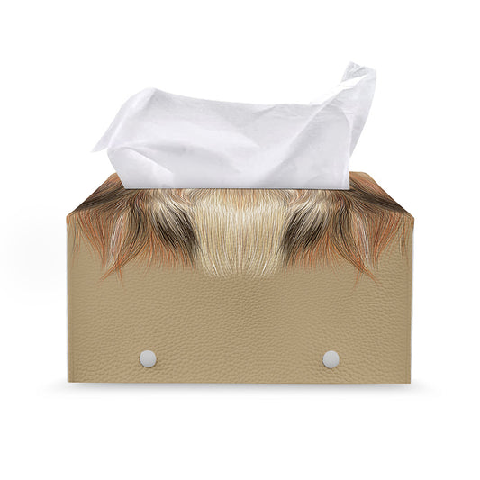Shih Tzu Portrait Print Leather Tissue Box Cover