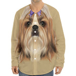 Shih Tzu Portrait Print Long Sleeve Baseball Jersey