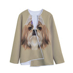 Shih Tzu Portrait Print Long Sleeve Short Coat