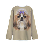 Shih Tzu Portrait Print Long Sleeve Short Coat