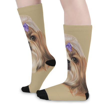 Shih Tzu Portrait Print Long Socks