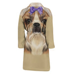 Shih Tzu Portrait Print Men's Bathrobe