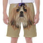 Shih Tzu Portrait Print Men's Beach Shorts