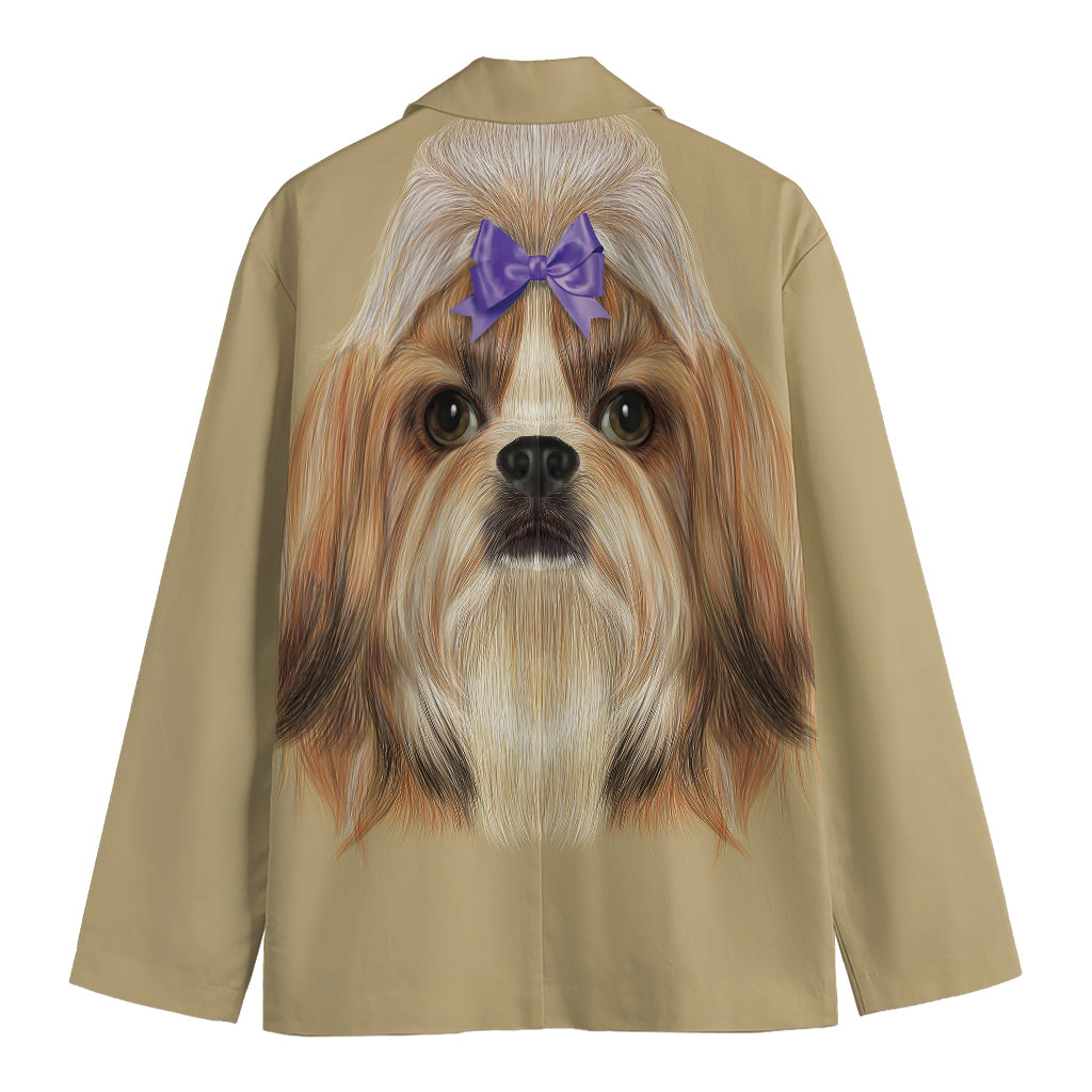 Shih Tzu Portrait Print Men's Blazer