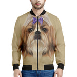 Shih Tzu Portrait Print Men's Bomber Jacket