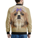 Shih Tzu Portrait Print Men's Bomber Jacket