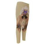 Shih Tzu Portrait Print Men's Compression Pants