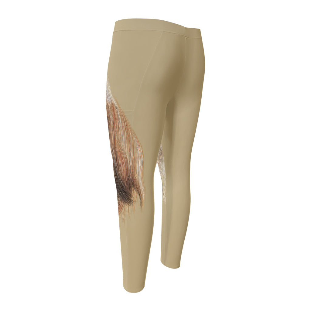 Shih Tzu Portrait Print Men's Compression Pants