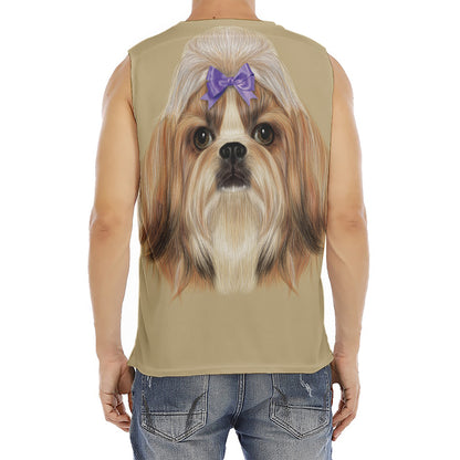 Shih Tzu Portrait Print Men's Fitness Tank Top
