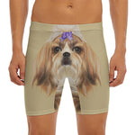 Shih Tzu Portrait Print Men's Long Boxer Briefs