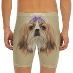 Shih Tzu Portrait Print Men's Long Boxer Briefs